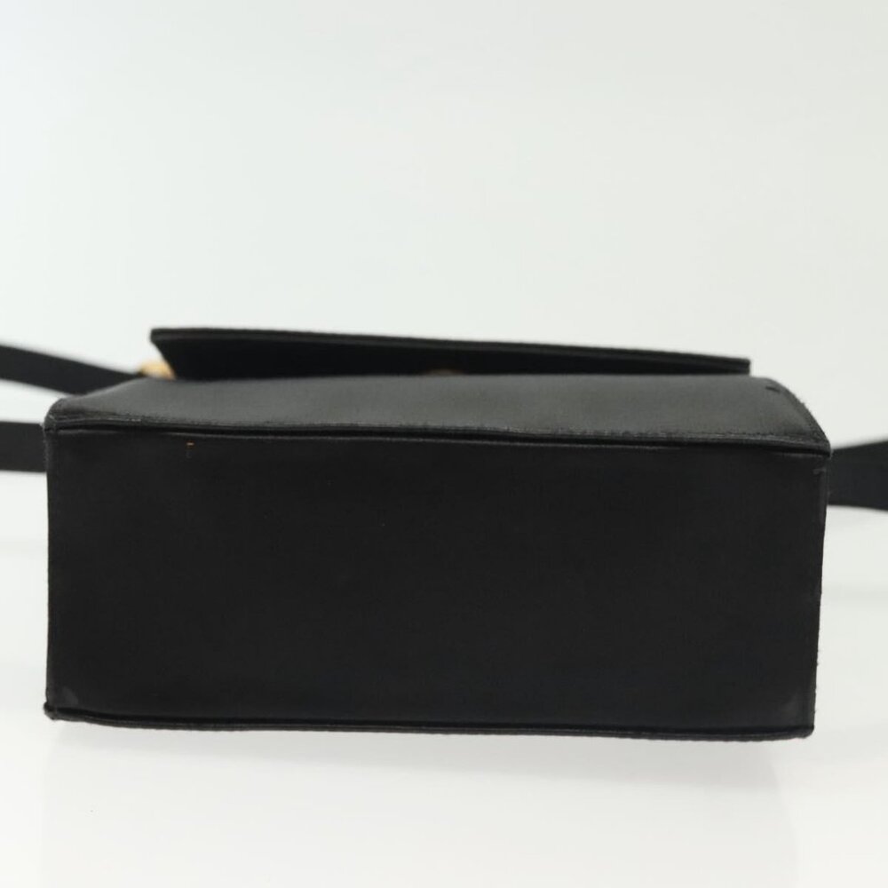 Authentic Salvatore Ferragamo Vala Shoulder Bag Satin Black Gold - Picture 12 of 16